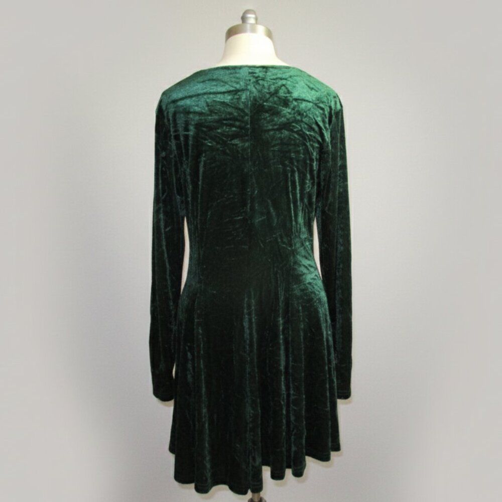 The Pyramid Collection Emerald Green Velvet Dress Whimsigoth Forest Fairy Large - Picture 7 of 9